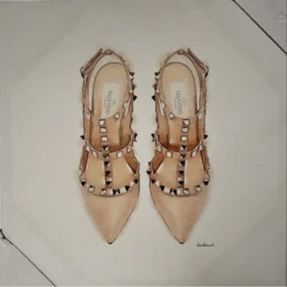 Amanda Greenwood Canvas Painting High Fashion Nude Valentino Shoes Wall Art